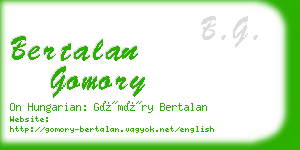 bertalan gomory business card